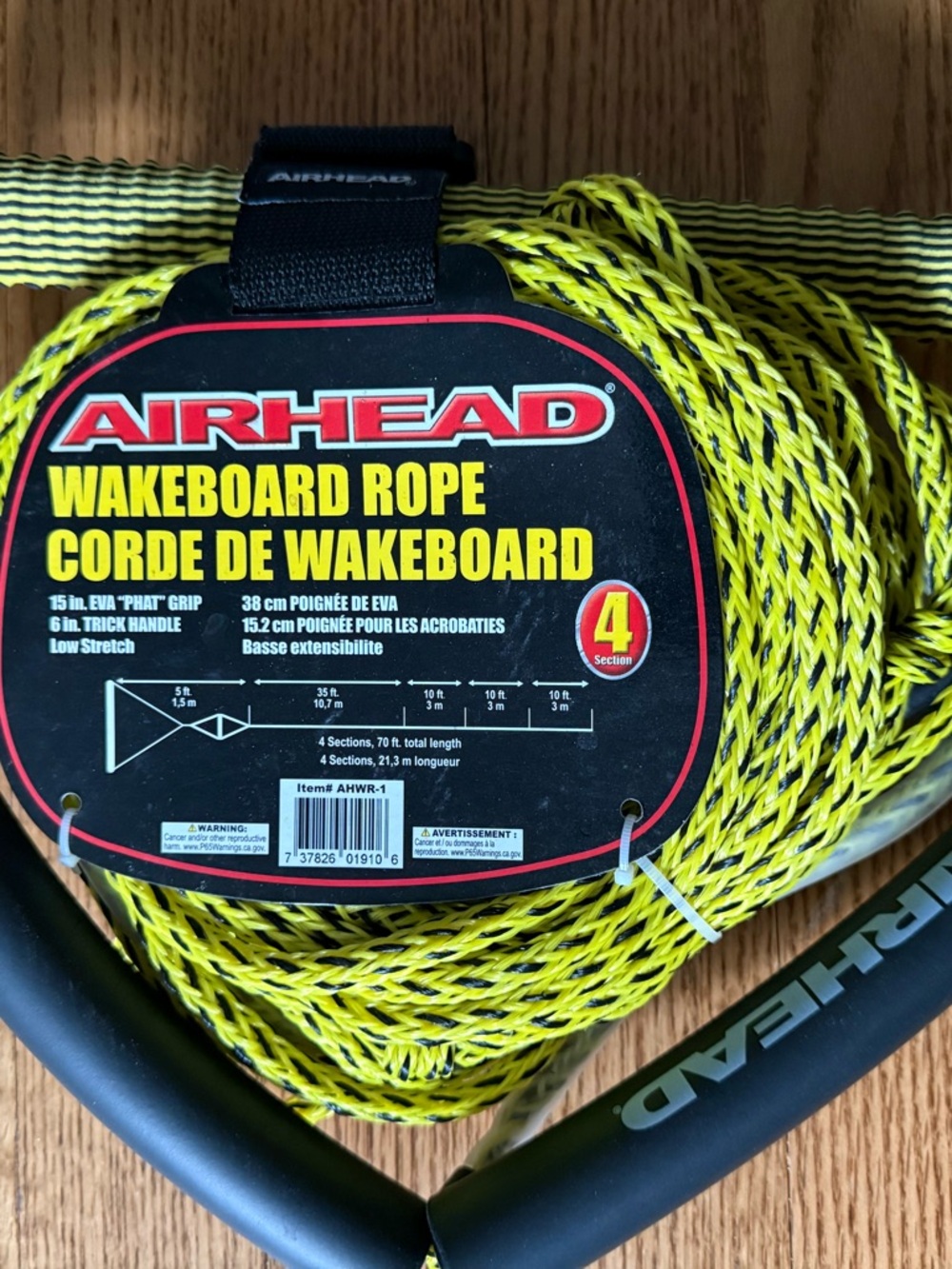 Airhead Wakeboard Rope - Neon Yellow/Black